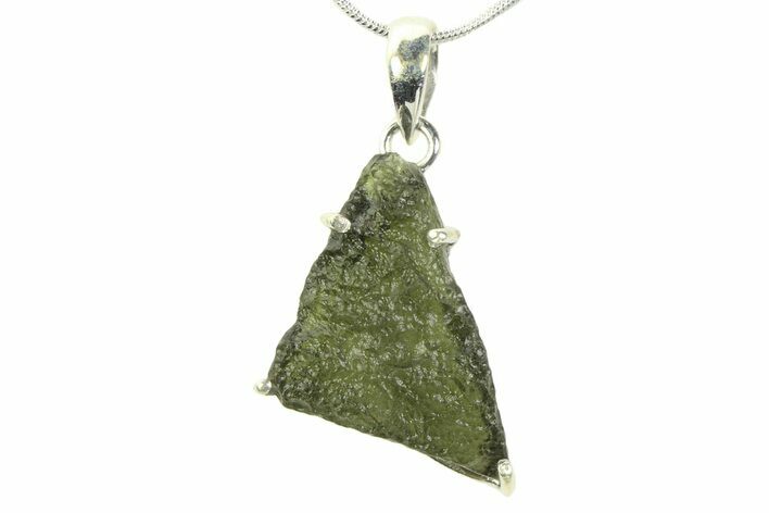 Green Moldavite Tektite Pendant ( g) - Czech Republic #359289